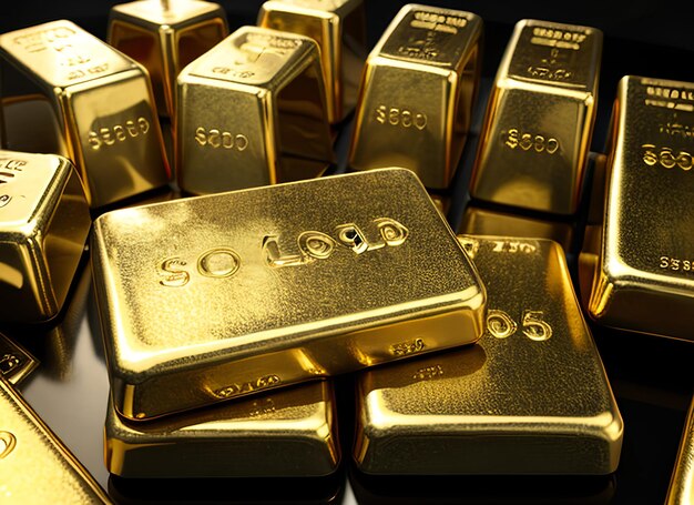 Gold bars and Financial concept studio shots