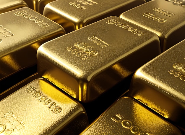 Gold bars and Financial concept studio shots