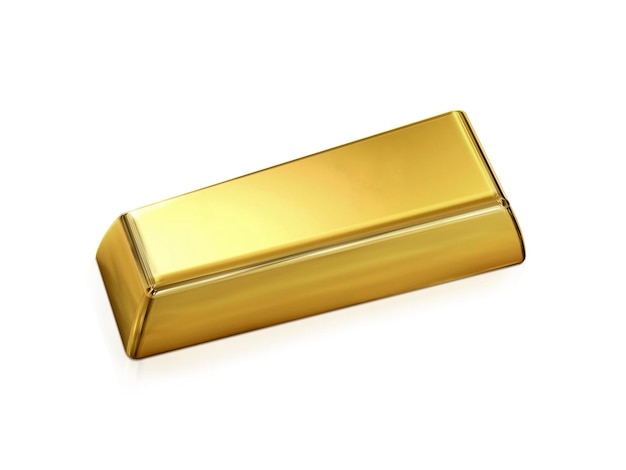 Gold bars is on white background 3D rendering