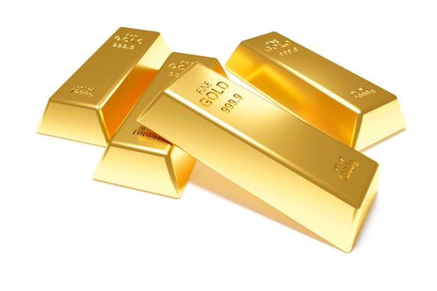 Photo gold bars isolated. 3d render