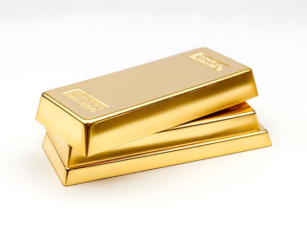 Gold bars isolated on a white background 3d render image