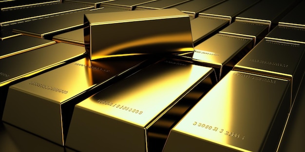 Gold bars stacking background