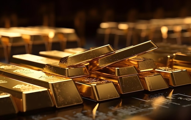 Gold bars on a table