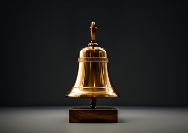 Gold bell 3d rendering