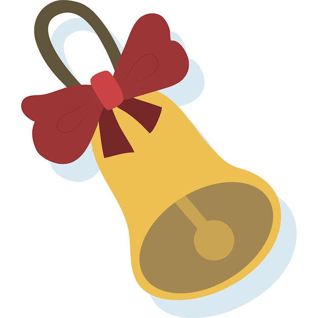 Gold bell with a red bow