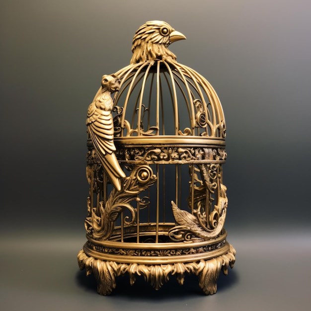 Gold bird cage