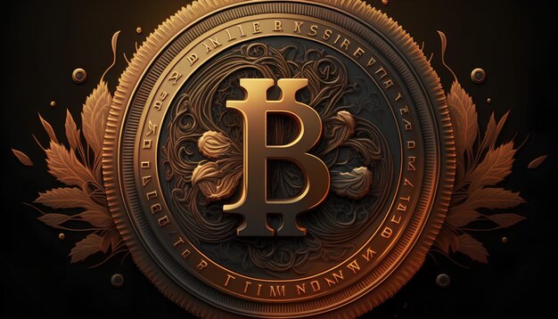 A gold bitcoin cryptocurrency