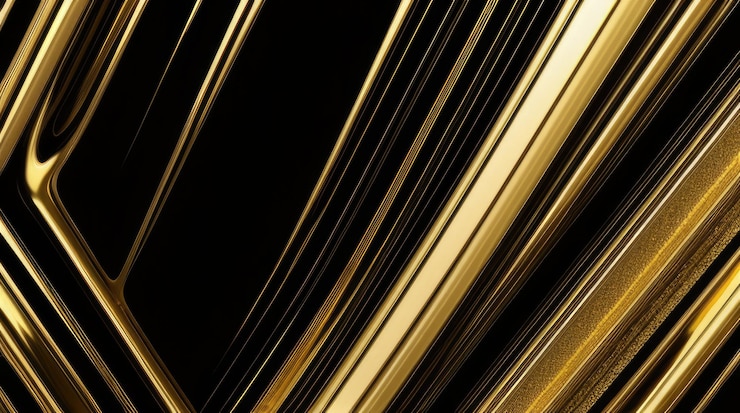 Photo gold and black abstract background