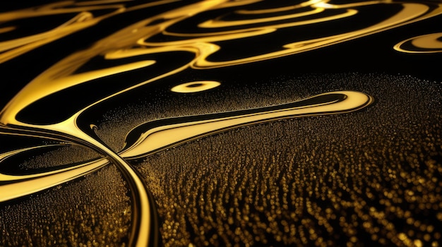 Photo gold and black abstract background