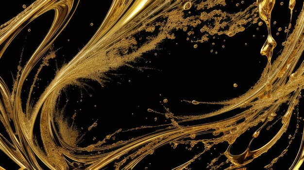 Photo gold and black abstract background