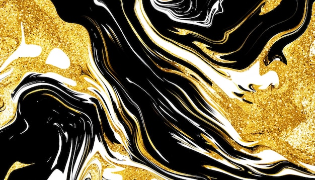 Photo a gold and black abstract image of a black and white abstract background