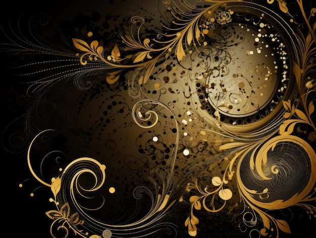 Gold and black background generative ai