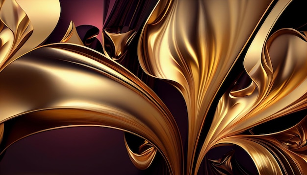 Gold and black background with a pattern of swirls