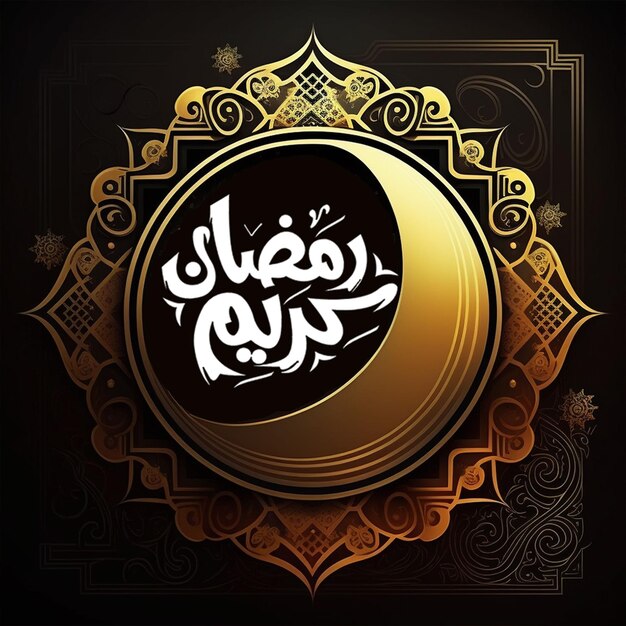 A gold and black background with the words ramadan on it