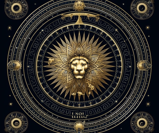 A gold and black circle with a lion face and the words " no one's not a lion " on it.