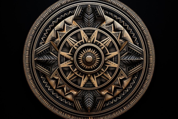 a gold and black geometric pattern with the words " mandalas " on it.