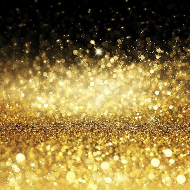 Photo gold and black glitter background