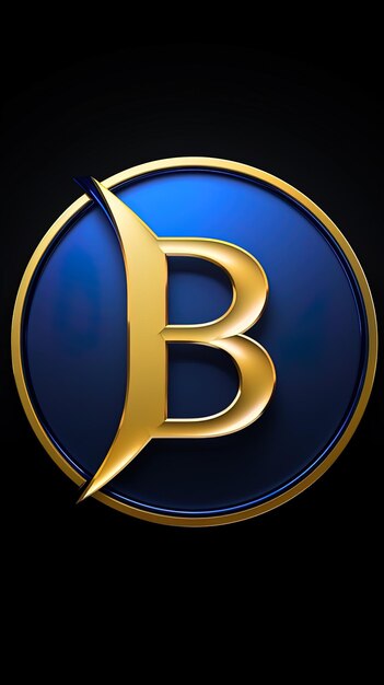 Photo a gold and black logo with the letter b on it