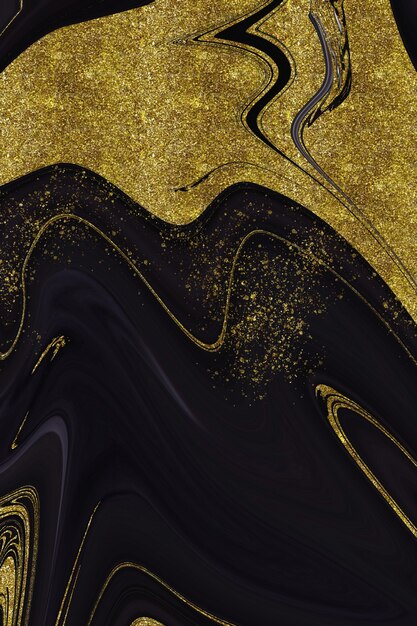 Gold and black marble abstract background