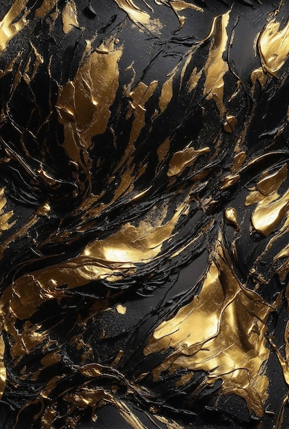 Gold and black oil paint texture