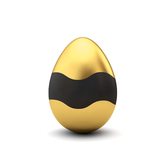 Gold and black pattern luxury easter egg 3D Rendering