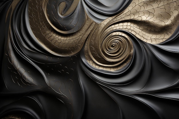 Gold and black spiral background