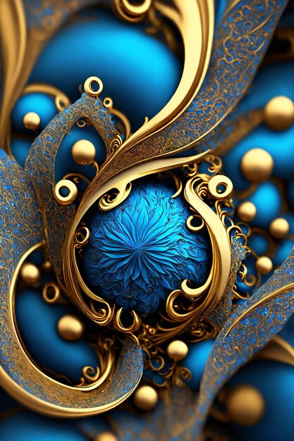 gold and blue background