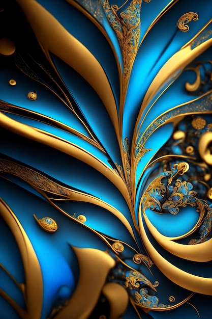 Gold and blue background