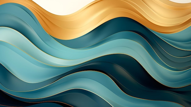 Gold and blue chevron stripes illustration