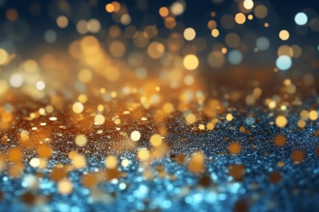 gold and blue Glitter Light bokeh background