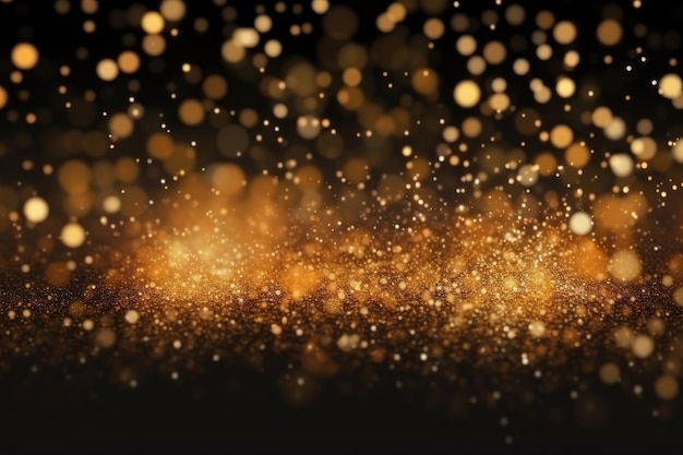 A gold bokeh background with a black background