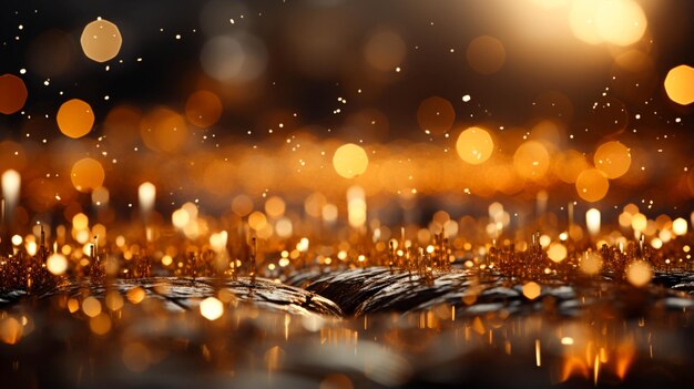 A gold bokeh background