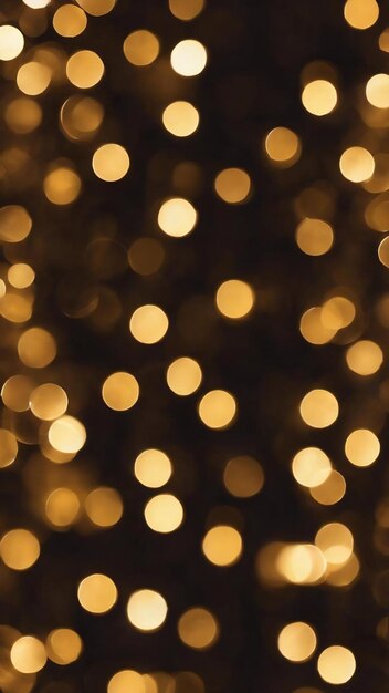 Gold bokeh backgroundfestive abstract christmas texture golden bokeh particles and highlights on dar