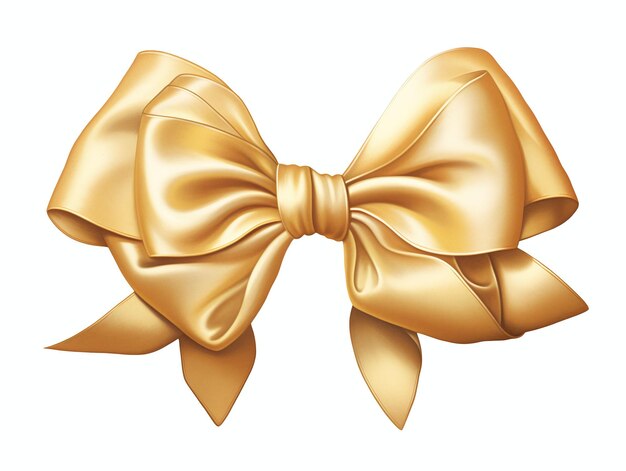 Photo gold bow isolated on white background