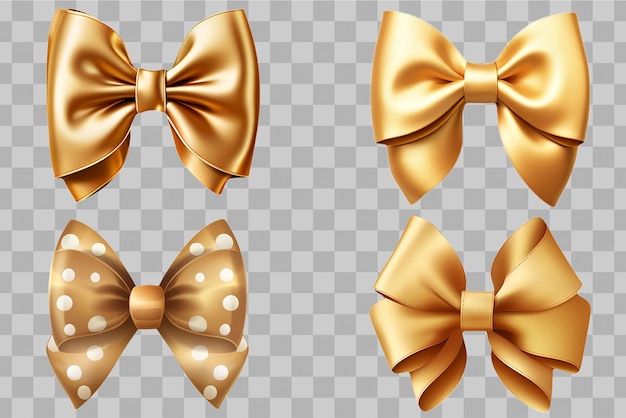 Gold bow ribbon illustration