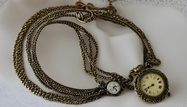 a gold bracelet with a watch on it and a watch with a watch on it