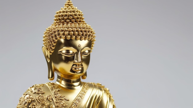 Gold Buddha closeup 3d vector Generative ai