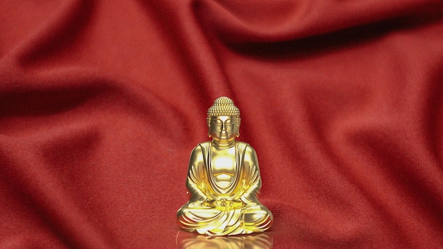 The gold buddha for religious concept 3d rendering