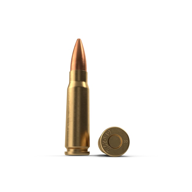 Photo a gold bullets with a coin in the middle of it