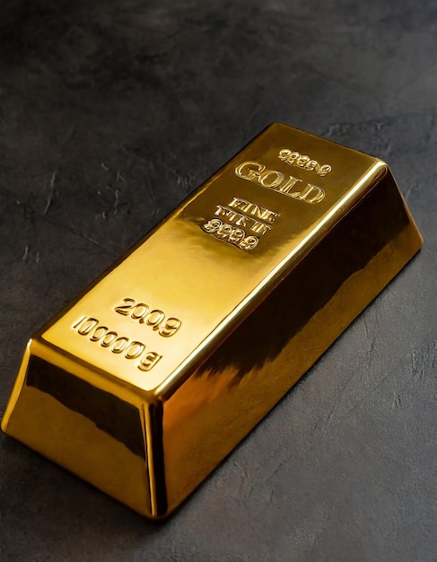 Фото Золотая слитка на темном фоне большой литый инвестиционный золотой слиток швейцарский золотой бизнес