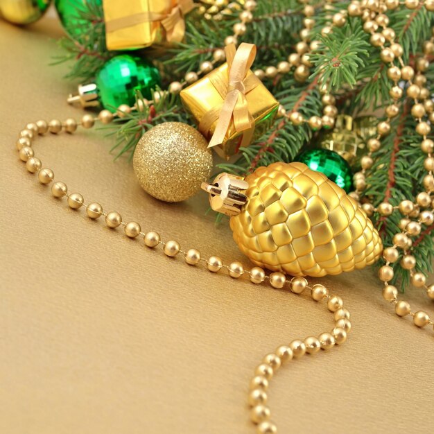 Gold bump and Christmas decorations