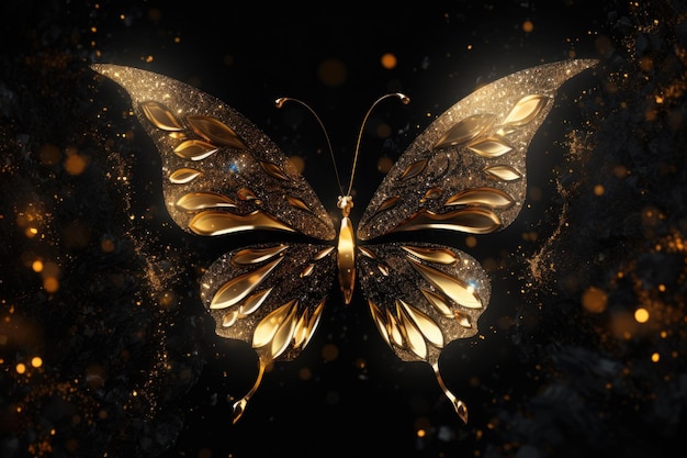 Золотая бабочка в сияющем великолепии