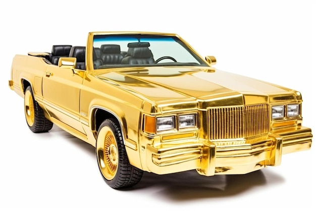 Photo a gold car with a black bumper that says 