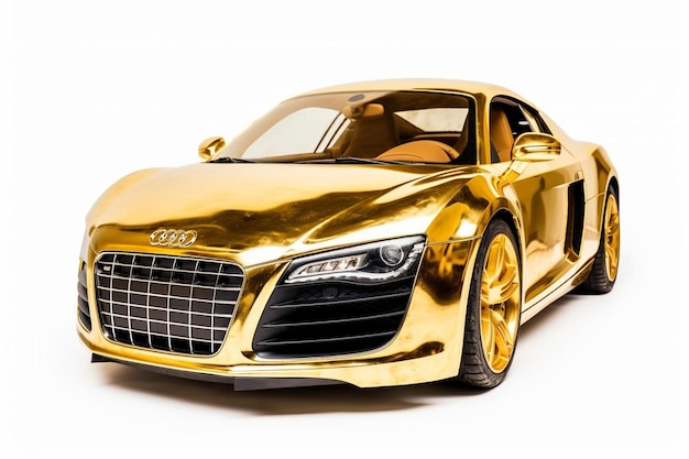 Photo a gold car with the number f8 on the front.