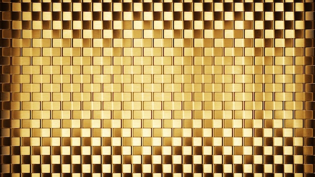 Gold carbon fiber background pattern 3d rendering