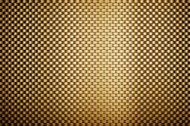 Gold carbon fiber background pattern 3d rendering