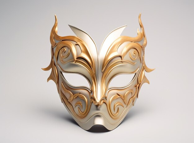 Photo gold carnival mask isolated on a white background