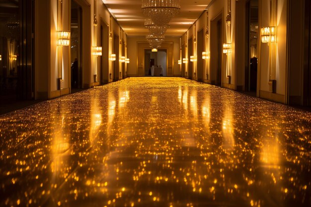 Photo gold carpet with lights