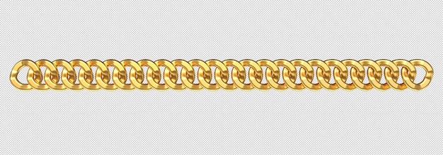 gold chain isolated on white background 3d render