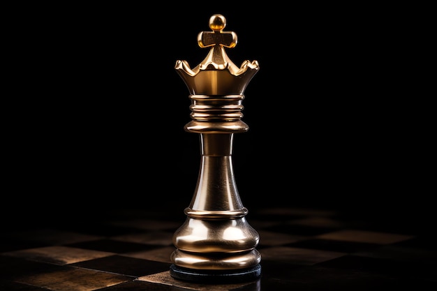 a gold chess piece on a chessboard